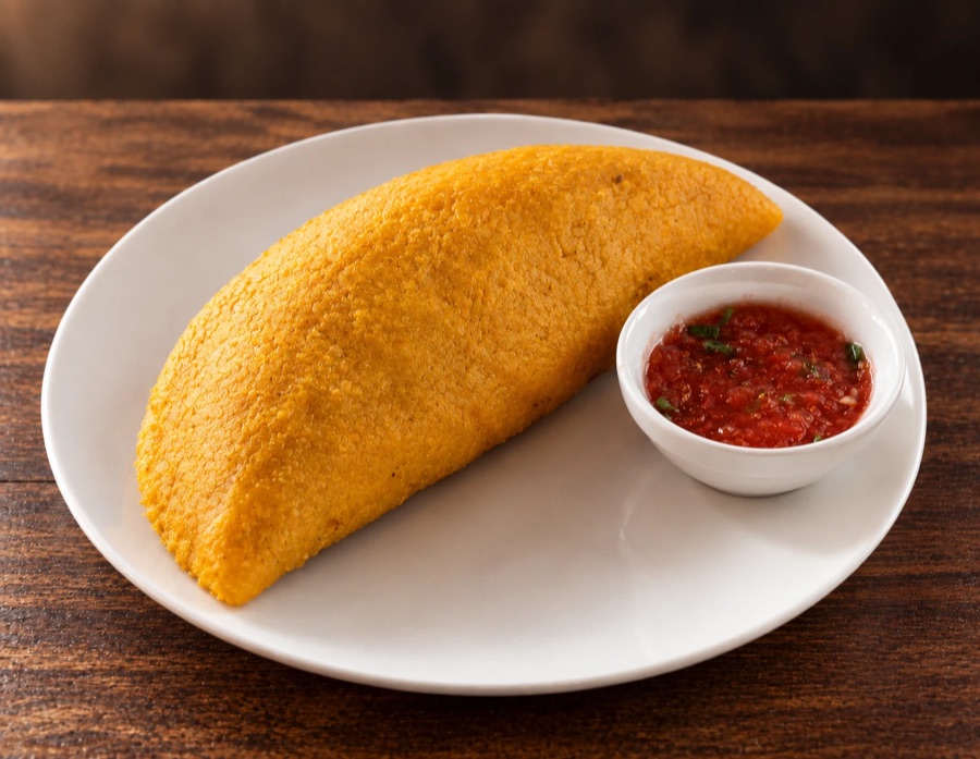 Empanada colombiana con ají
